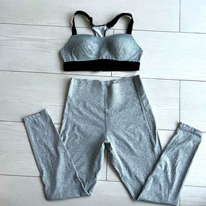 Victoria secret pink leggings and sports bra set Size L. Great condition